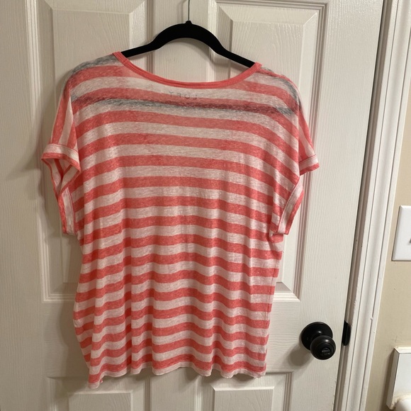 LOFT Pink and White Linen Tee - Picture 5 of 5